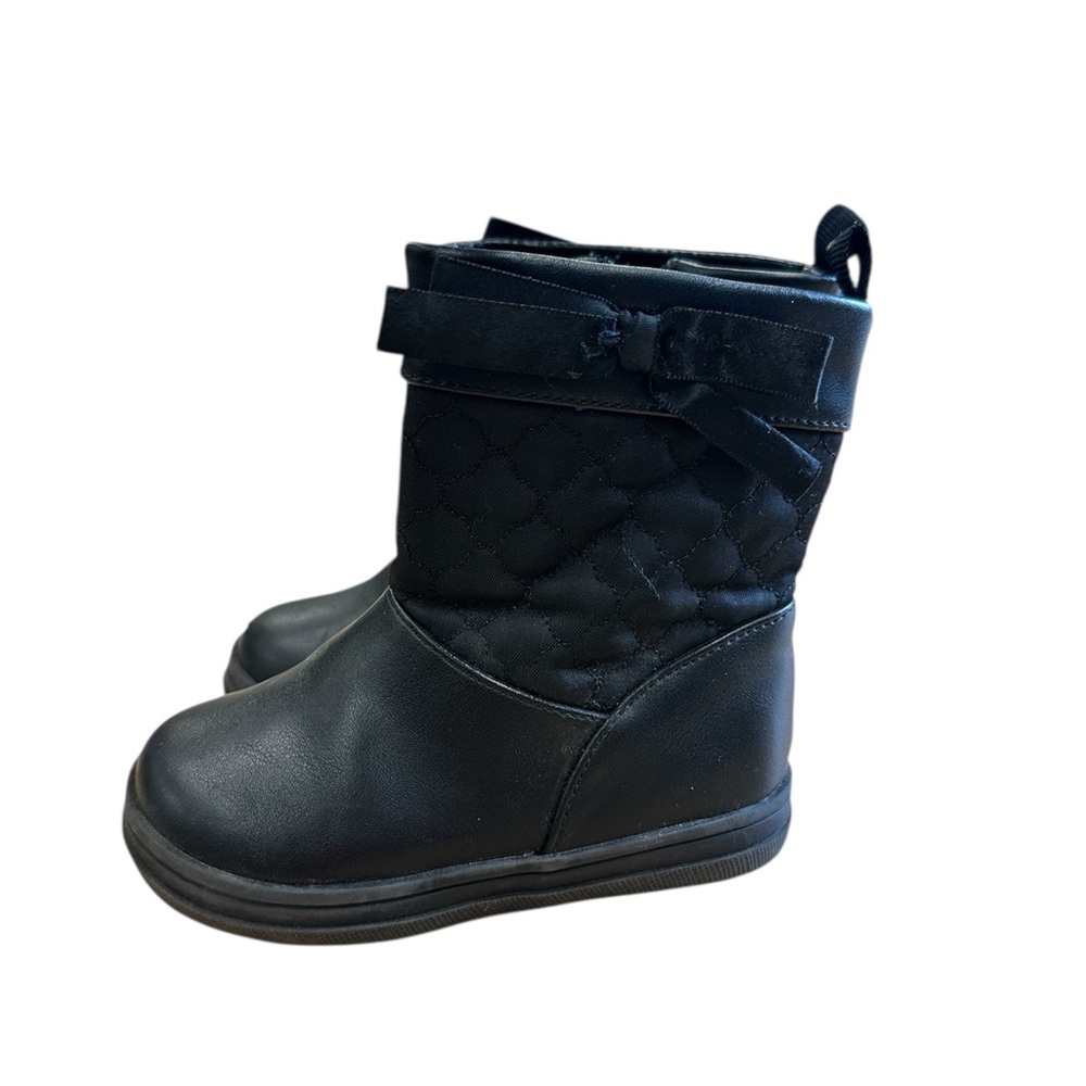 Joe Fresh Black Boots Toddler Size 4 Zip Up Faux Fur‎